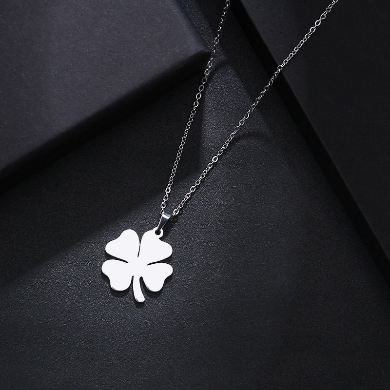 925 sterling silver necklace Lucky Four Leaf Clover Irish